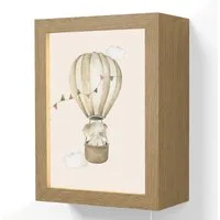 OnlyWow Wandleuchte Lightbox Heißluftballon - Elefant - Aquarell - Beige - Tiere - Mädchen, Dimmbar, Farbwechsel, LED, Warmweiß, Kaltweiß, Neutralweiß Einstellbar, Wandlampe Innen, Dimmbar, mit Kabel, LED, Beleuchtung, Kinderzimmer