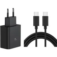 Ventarent Ladegerät, Ladekabel für Samsung Galaxy S26 S25 S24 S23 S22 S21 USB C USB-Ladegerät (3000 mA, Set, 2-tlg., 1x Adapter USB-C 45 Watt + 1x Ladekabel USB-C auf USB-C, Schnellladekabel & Netzteil mit Fast Charging 45 Watt)
