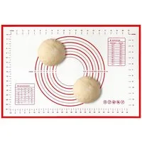 SunJas Backmatte 1/2er Silikon-Backmatte 60x40cm, Antihaft Backunterlage mit Messung, (1/2er set, 1-tlg., für Fondant Pizza Brot Matte BPA Frei), Ausrollmatte Silikonmatte Backfolie Backpapier Arbeitsmatte