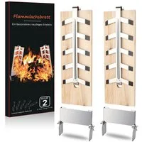 Clanmacy Räucherbrett Flammlachsbrett Zedernholz Lachsflammbretter Halterung 2er Set, Zedernholz