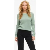 Vila Rundhalspullover VIDALO O-NECK L/S KNIT TOP- NOOS Baumwolle, regular fit