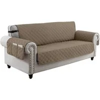 Rosnek Sofahusse 1/2/3 Sitz, gesteppt, wasserdicht, rutschfest, für Armsofa, mit Seitentasche, Haustiermatte