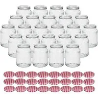 gouveo Einmachglas Vorratsgläser 720 ml Klassik mit Schraub-Deckel - Große Einmachgläser, (24-tlg., Karorot BS)