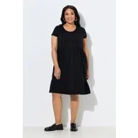 Ulla Popken Midikleid Jerseykleid A-Linie Rundhals Flügel-Halbarm