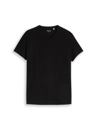 Tom Tailor - T-Shirt mit Waffelstruktur black - Gr. - XXXL