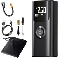 Quntis Akku-Luftpumpe 4000 mAh 150 PSI Elektrische Luftpumpe mit Bildschirm, Mit USB & Licht (Set, 1-tlg), für Camping und Fahrrad, als Taschenlampe und Powerbank