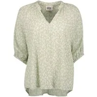 Blue Seven Blusenshirt 180318 Damen Bluse floraler Allover-Print mit Henley-Ausschnitt & 3/4-Arm