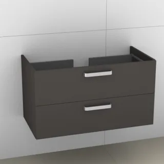 Artiqua 415 Waschtischunterschrank für Living 814436 Stahlgrau, 415-WU2L-L17-7142-88 415-WU2L-L17-7142-88