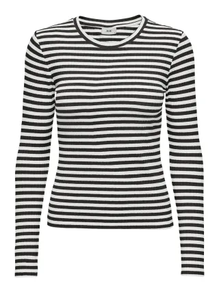 JDY - JDYFRANSISKA L/S STRIPE O-NECK TOP JRS Cloud Dancer - Gr. - XS