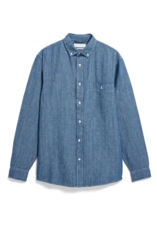 Armedangels - Chambray-Leinen Hemd blau - Gr. - XL
