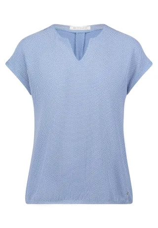 Betty & Co - Casual-Shirt Blau/Weiß - Gr. - XXL