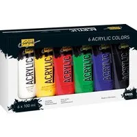 C. KREUL Bastelfarbe Acrylfarben Basic, 6er Set Acrylfarbe