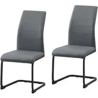 HTI-Line Freischwinger Schwingstuhl 2er Set PU grau SallyP (Set, 2 St), Freischwinger Esszimmerstuhl Kunstleder