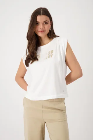 monari - T-Shirt mit Schmuckschrift - Gr. - 42