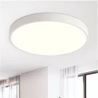 style home LED Deckenleuchte Runde Deckenlampe aus Metall, LED fest integriert, Warmweiß 3000K, für Wohnzimmer Schlafzimmer Büro Küche, 30x30x4cm, Schwarz
