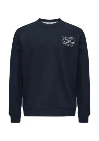 s.Oliver Red Label - Sweatshirt mit Stickerei aus weichem Baumwollmix blau - Gr. - S