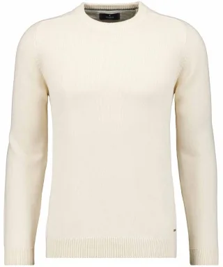 RAGMAN - Strickpullover Rundhals Ecru - Gr. - XXL