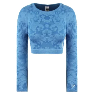 Gymshark Adapt Womens Camo Blue Crop Top