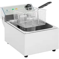Royal Catering Fritteuse RCEF-10EY-ECO 1X10, 2800 W, 10 L Elektro Fritöse Profi Kaltzonen Edelstahl