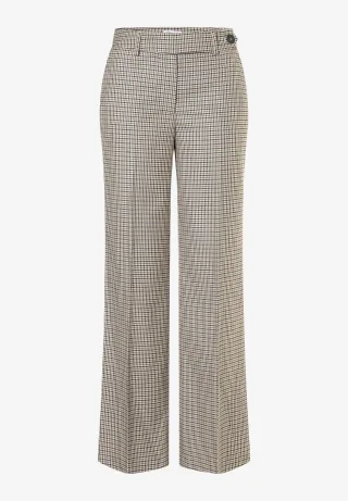 MORE & MORE - Higgins Karo Weite Hose beige/braun - Gr. - 34