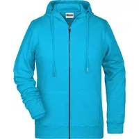 James & Nicholson Kapuzensweatjacke Leicht taillierte Damen Sweatjacke aus French Terry 8025 in Bio-Qualität