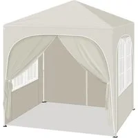 Woltu Pavillon, mit 4 Seitenteilen, 2x2 m, mit 4 Seitenwänden, höhenverstellbar, mit Tragetasche