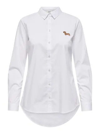 JDY - JDYMIO L/S EMBROIDERY SHIRT WVN NOOS White - Gr. - 36