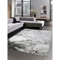 Carpetia Teppich Teppich Marmor Muster mit Glanzfasern grau silber, rechteckig, Höhe: 12 mm