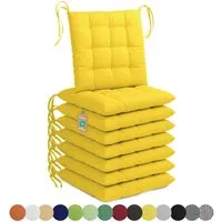 Lavea Stuhlkissen Lavea® Sitzkissen & Stuhlkissen 40x40 cm – 4er/8er Set, 40x40x3 cm, mit Stoffbändern, Indoor & Outdoor, für Garten & Balkon