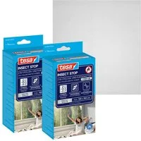 tesa Fliegengitter-Gewebe Pollenschutzgitter 2-in-1 Pollenschutz und Fliegengitter, transparent, (Packung, 2-St., Fliegennetz, Klettband), Insektenschutz mit Sonnenschutz, ohne Bohren, Anthrazit, 130x150cm