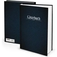 Logbuch-Verlag Dekofigur Edles Gästebuch DIN A4 klassisch dunkelblau schwarz - Geburtstag