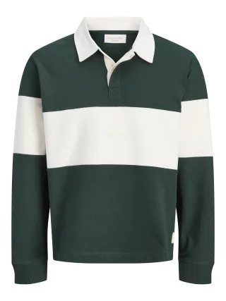 JACK&JONES - JORFREDERIKSBERG BLOCKING SWEAT POLO SN Pine Grove - Gr. - M