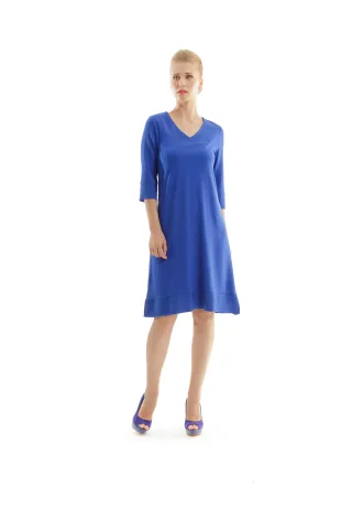 A-Linie V-Ausschnitt Kleid