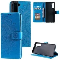 CoverKingz Handyhülle Hülle für Samsung Galaxy S21 FE Handyhülle Flip Case Cover Tasche 16,5 cm (6,5 Zoll), Klapphülle Schutzhülle mit Kartenfach Schutztasche Motiv Mandala