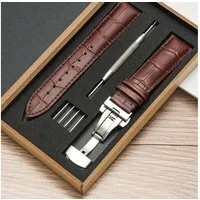 Sunicol Uhrenarmband Vintage,18/20/22mm, weiches Leder, Ersatzbänder für Uhren Smarte Uhren, Edelstahl-Schnalle