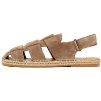 Derimod Espadrille-Sandaletten aus Veloursleder Sandale Wildleder, Lederfutter, Gummisohle, Verstellbarer Riemen