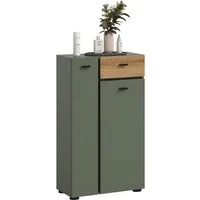 welltime Midischrank VANN, Höhe 91cm, 2 Türen, 1 Schubkasten, 7 Fächer, viel Stauraum (individuell mit weiteren Artikel der Serie VANN kombinierbar) Standschrank, Kommode, Schrank, Badschrank, Universalschrank, Bad