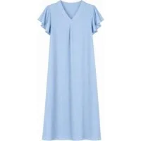 ITALY VIBES Sommerkleid - luftiges Blusenkleid - Leinenkleid mit V-Ausschnitt - Damen Kleid