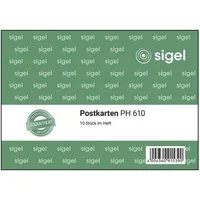 Sigel Postkarte, blanko, 1-fach, im Heft, 10 Postkarten ohne Umschlag