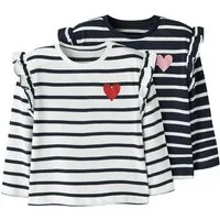 Name It T-Shirt NMFTOVELINA 2P LS NREG TOP PB (Packung, 2-tlg)
