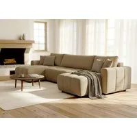 OTTO home Wohnlandschaft YLVAA U-Form, 311 cm/Schlafsofa(132/269)-OTTO. Verlässliche Qualität., Tonnentaschen-Federkern, Bettkasten, Feinstruktur weich