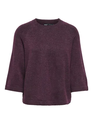 ONLY - ONLSIMONI 3/4 PULLOVER KNT NOOS Mauve Wine - Gr. - L