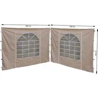 Quick Star Pavillonseitenteil 2 Seitenteile 300x193cm mit PVC Fenster Sahara 3x3m, 300x193 cm, 2 Seitenteile mit PVC Fenster 300x193cm, Passend für Pavillons der Größe 3x3 Meter und Sahara Pavillon 3x3m