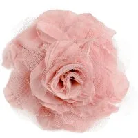 maDDma Haarspange Textilblüte Rose Ø9cm Ansteck Blüte Spange Haarspange Sicherheitsnadel, rosa