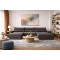 MOEBLO Wohnlandschaft DENVER U, Eckcouch aus Cordstoff Ecksofa U-Form Cord Sofa Couch Polsterecke U-Sofa - 410x85x200cm, mit Bettkasten und Schlaffunktion