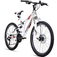 bergsteiger Mountainbike Montreal 20, 24 Zoll Kinderfahrrad, 6 - 13 Jahre, Mädchen, Jungen, 18 Gang Shimano Tourney RD-TZ50 Schaltwerk, Kettenschaltung, Scheibenbremse, V-Brake
