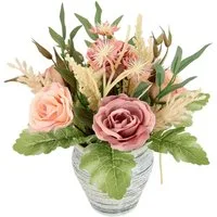 Kunstblume Gesteck Rosen im Topf, I.GE.A., Höhe 24 cm