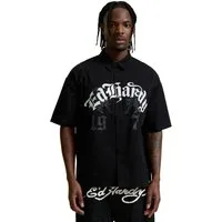 Ed Hardy Kurzarmhemd Hemd Ed Hardy Gothic Boxy Twill Shirt