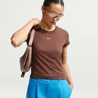 Nike Sportswear T-Shirt W NSW NK CHLL KNT MD CRP mit Rundhalsausschnitt, Kurzarm, aus Jersey, lockerer Schnitt