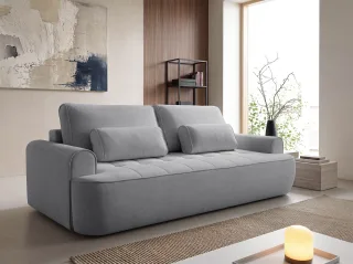 Sofa 3-Sitzer mit Schlaffunktion HUNTER in Stoff Soft Grau